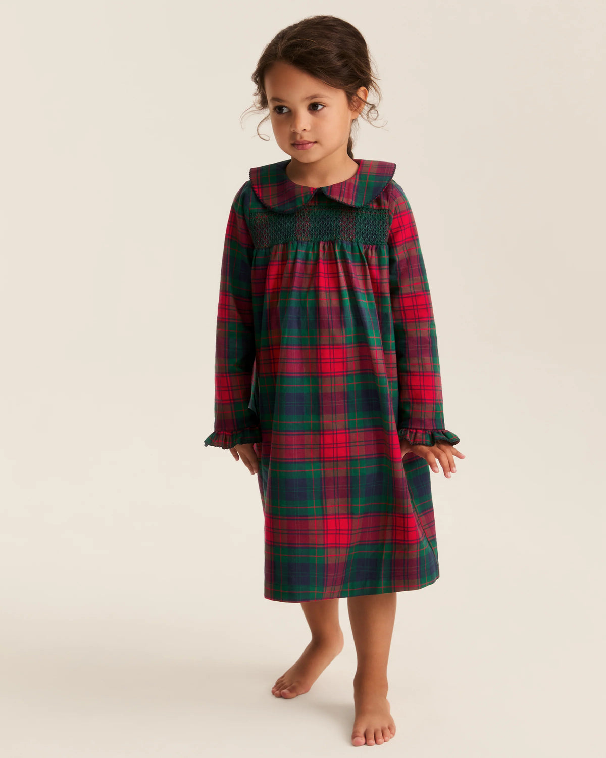 Petite Plume - Girl's Brushed Twill Eloise Nightgown in St. James Tartan
