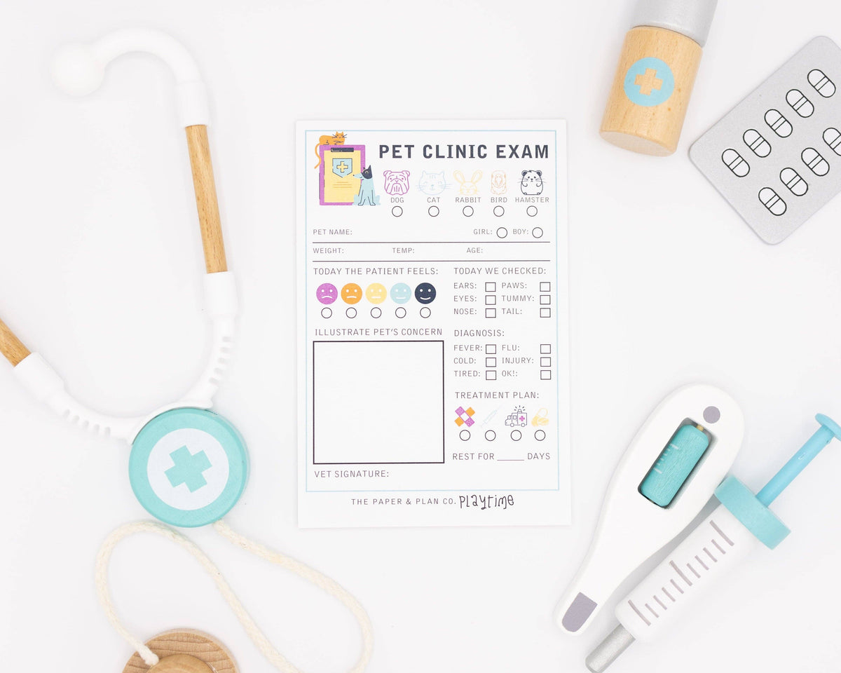 The Paper and Plan Co. - Pet Clinic Exam Playtime Pad®