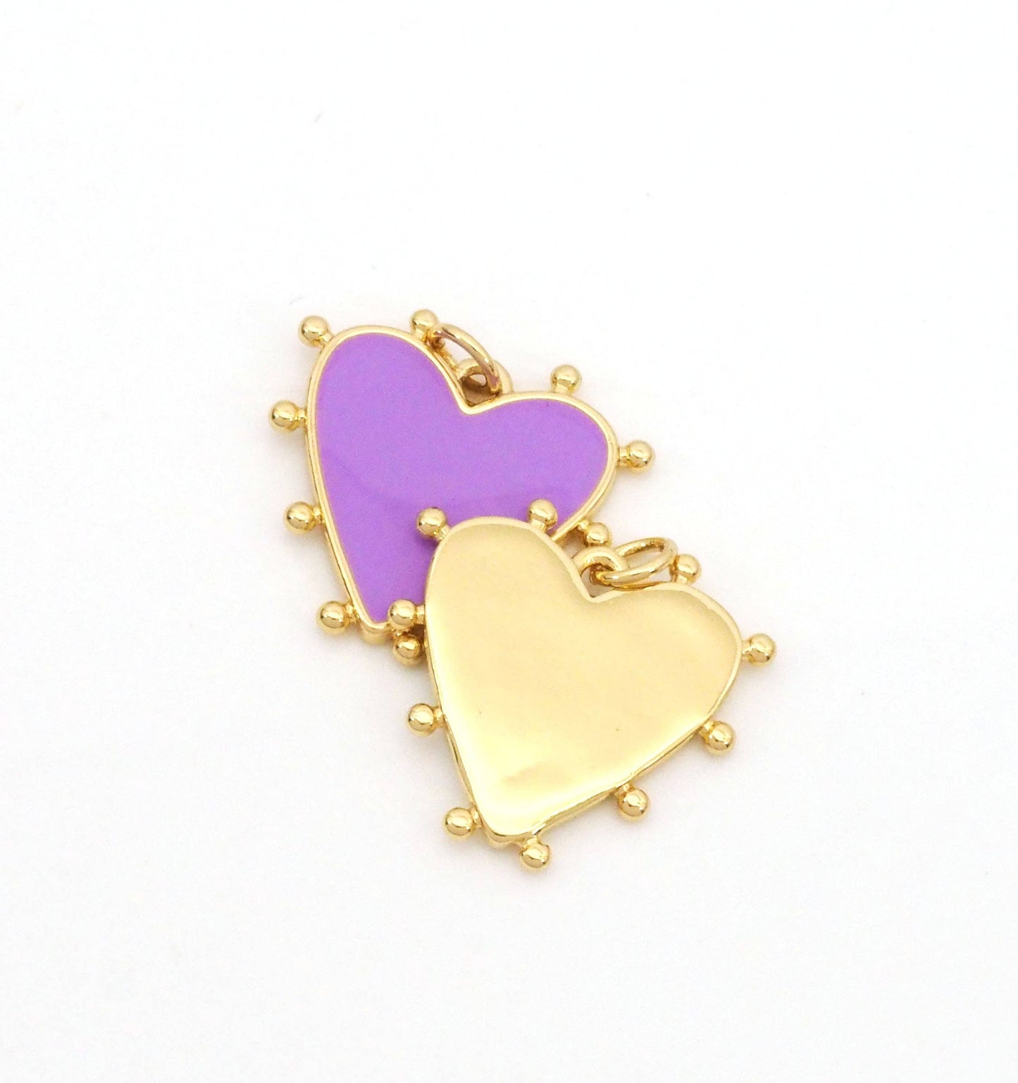 Colorful Enamel Spike Heart Charm,