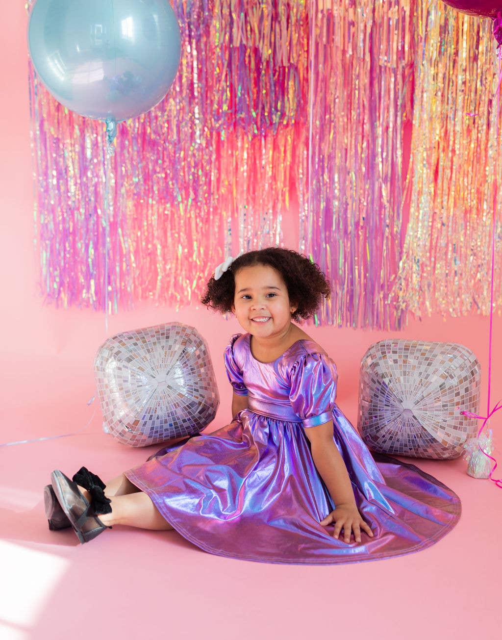 Ollie Jay - Puff Dress in Purple Lamé