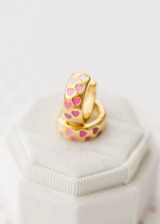 Pierced Co - Chunky Pink Heart Ombré Huggies