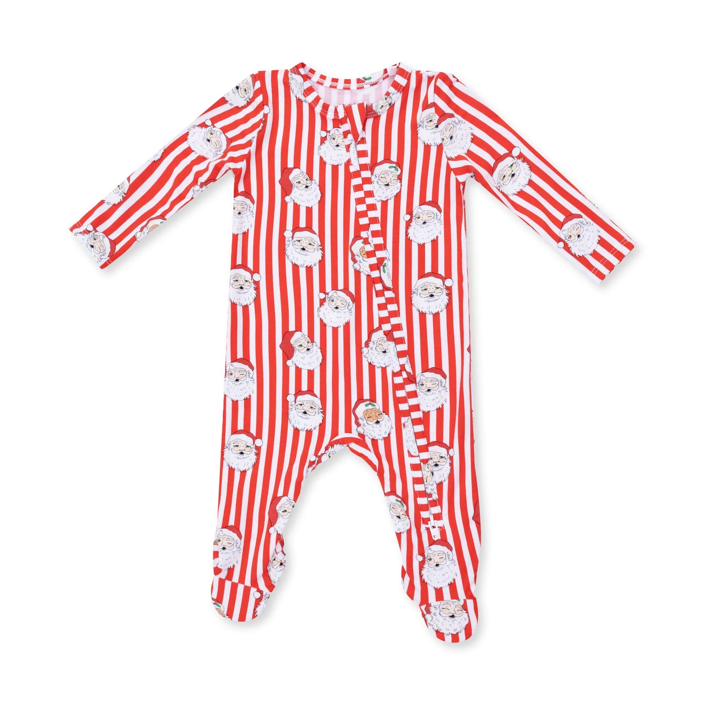 Angel Dear Vintage Santa Stripe 2 Way Zipper Footie