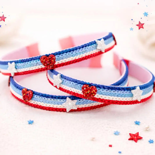Cheeky Plum Sequin Headband - Sparkle and Stripes