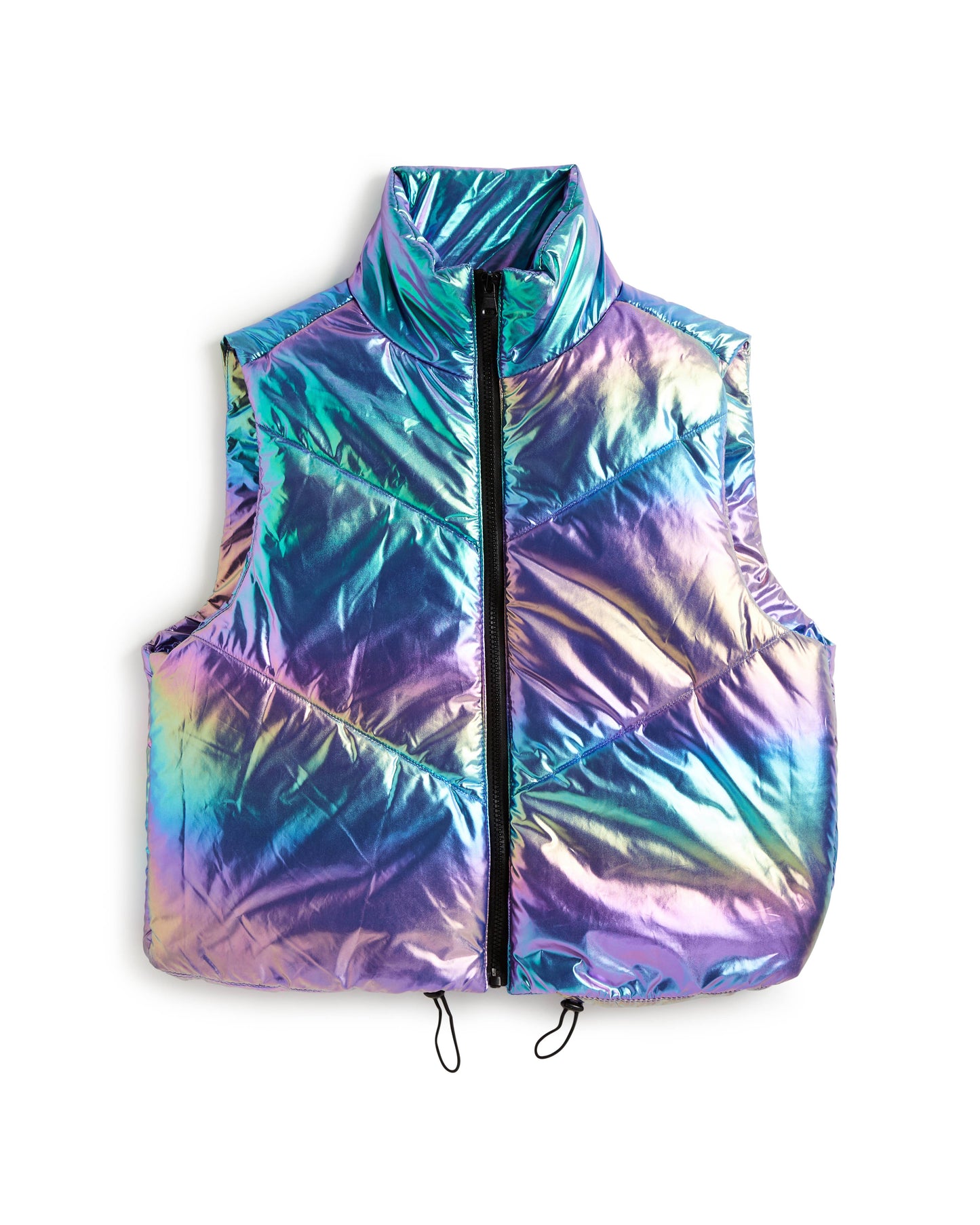 Tractr Jeans - GIRLS-METALLIC CROPPED PUFFER VEST