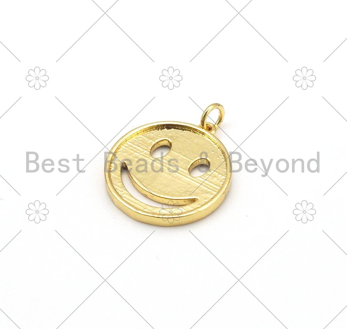 Gold Filled Enamel Colorful Smiley Face Charm