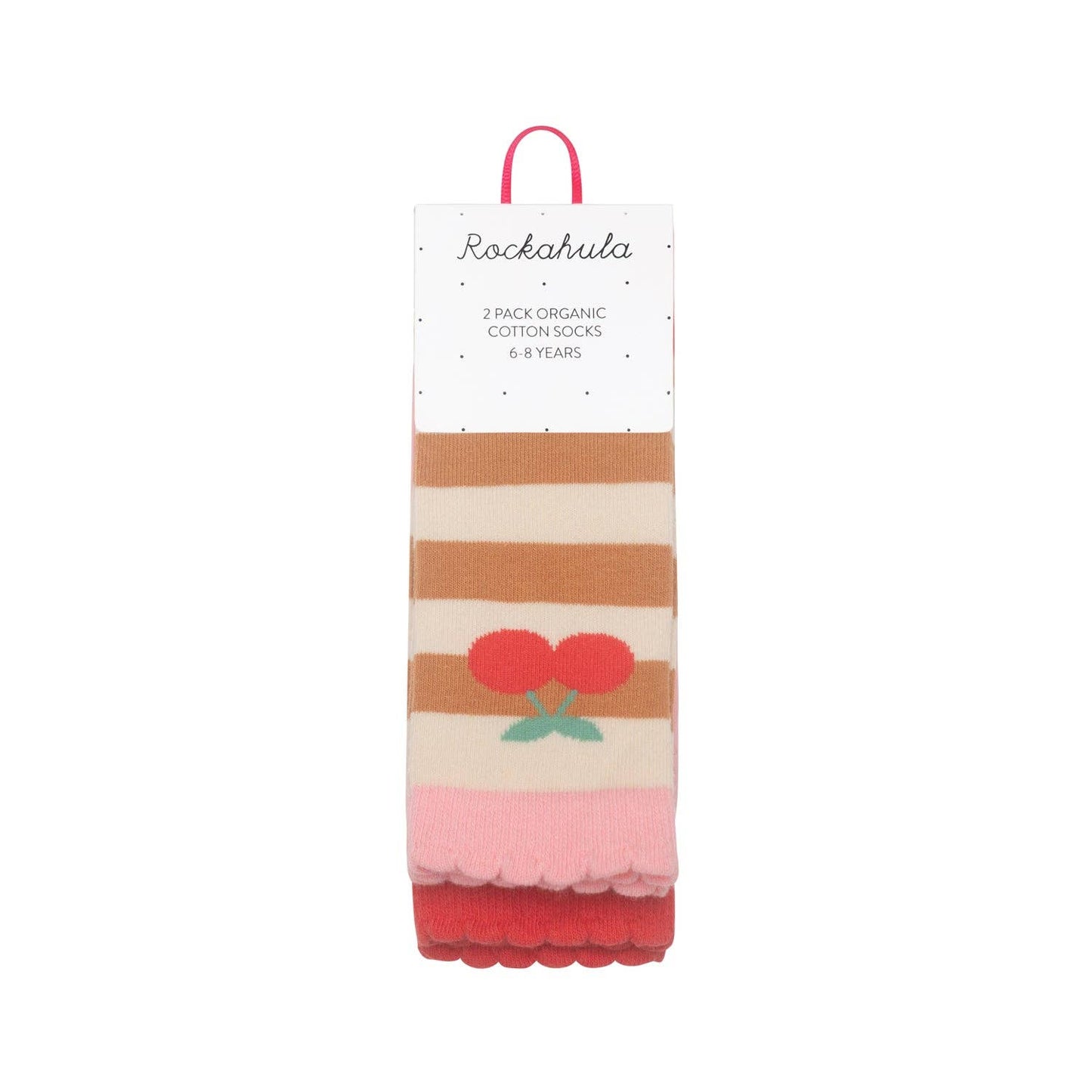 Rockahula Kids - Stripy Cherry 2 Pack Socks 12-3 Jnr