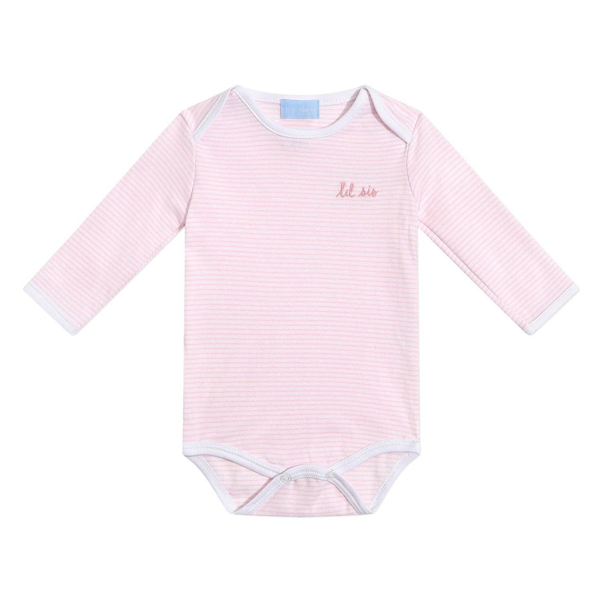 Joy Street - "Lil Sis" Short Sleeve Bodysuit in Pink Stripe