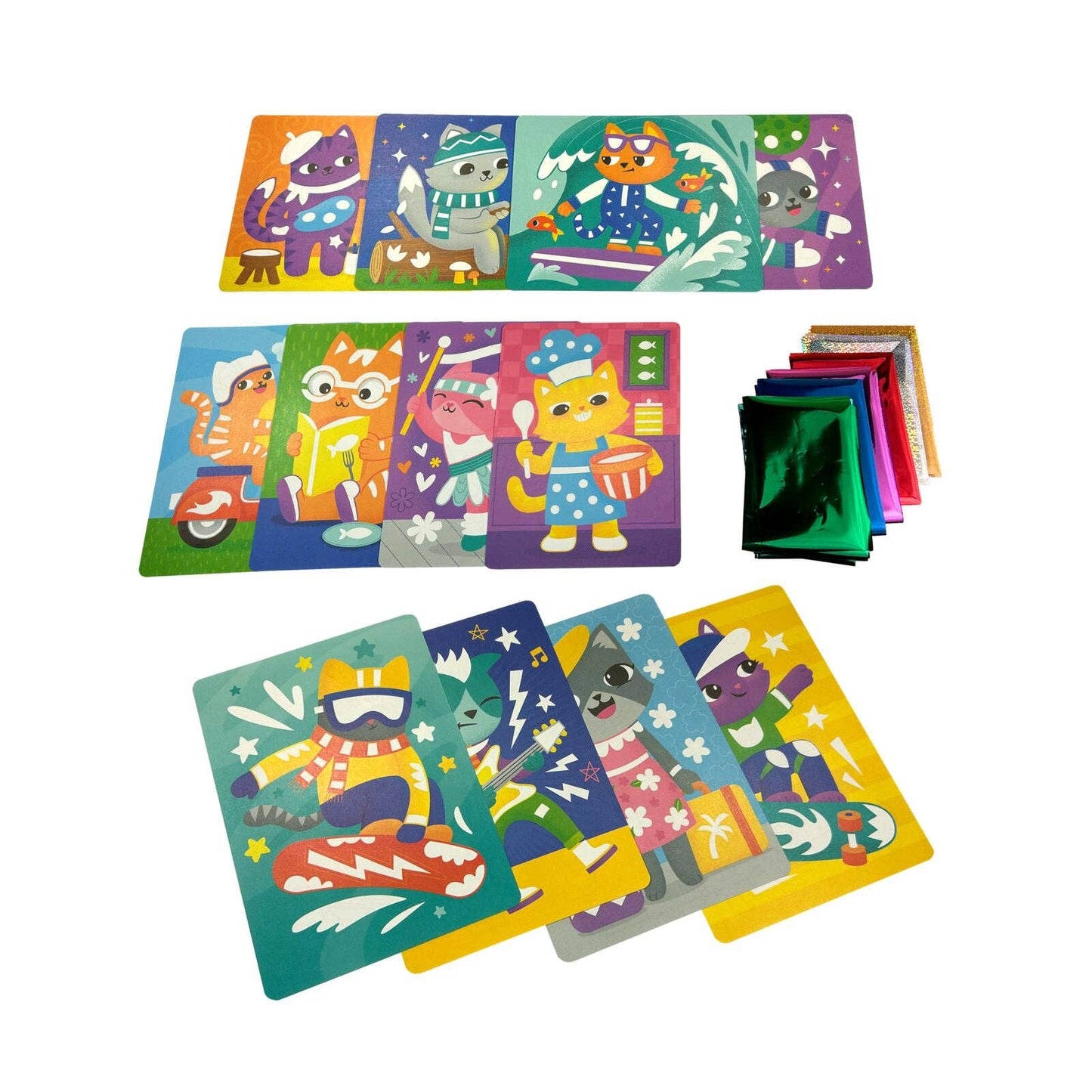 OOLY - Foil-tastic: Foil Art & Coloring Fun - Meow Moments (36 PC Set)