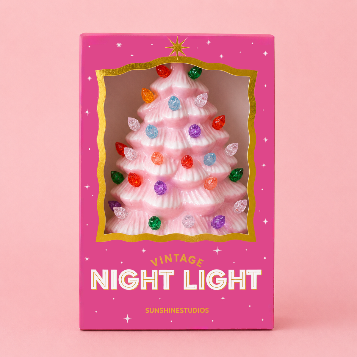 Sunshine Studios - Vintage Tree Night Light | Pink