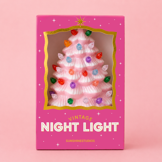 Sunshine Studios - Vintage Tree Night Light | Pink