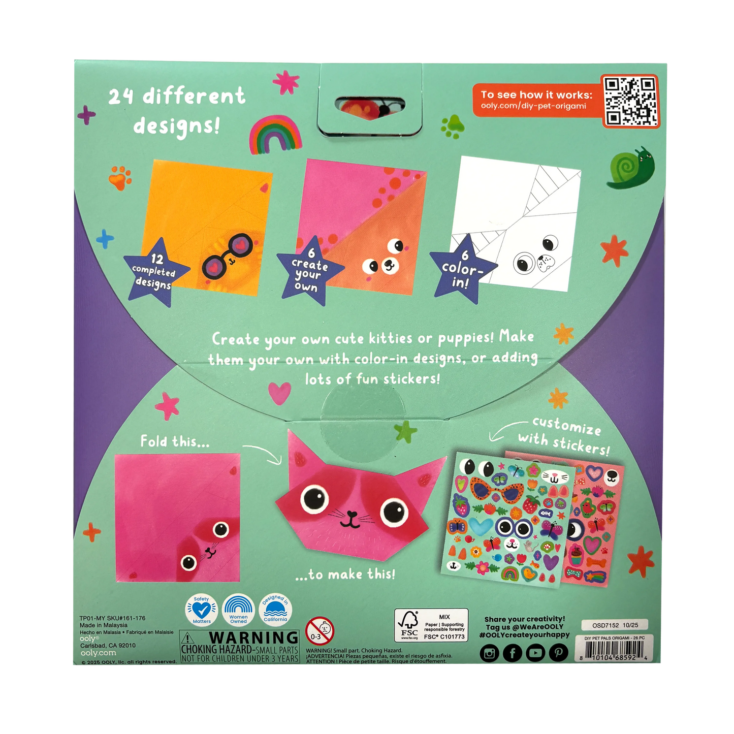 OOLY - D.I.Y. Pet Pals Origami - Set of 24 Designs