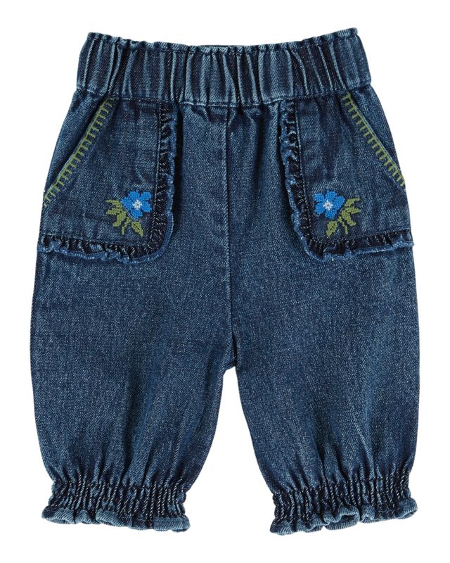 Emile & Ida Embroidered Denim Sirwal Pants Denim