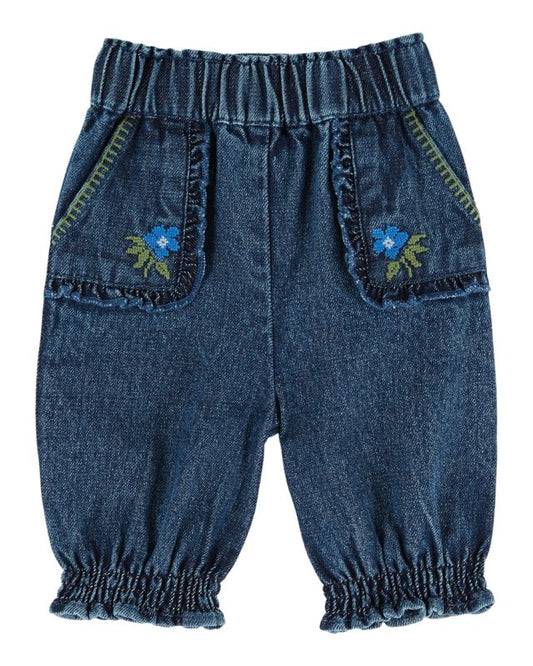 Emile & Ida Embroidered Denim Sirwal Pants Denim