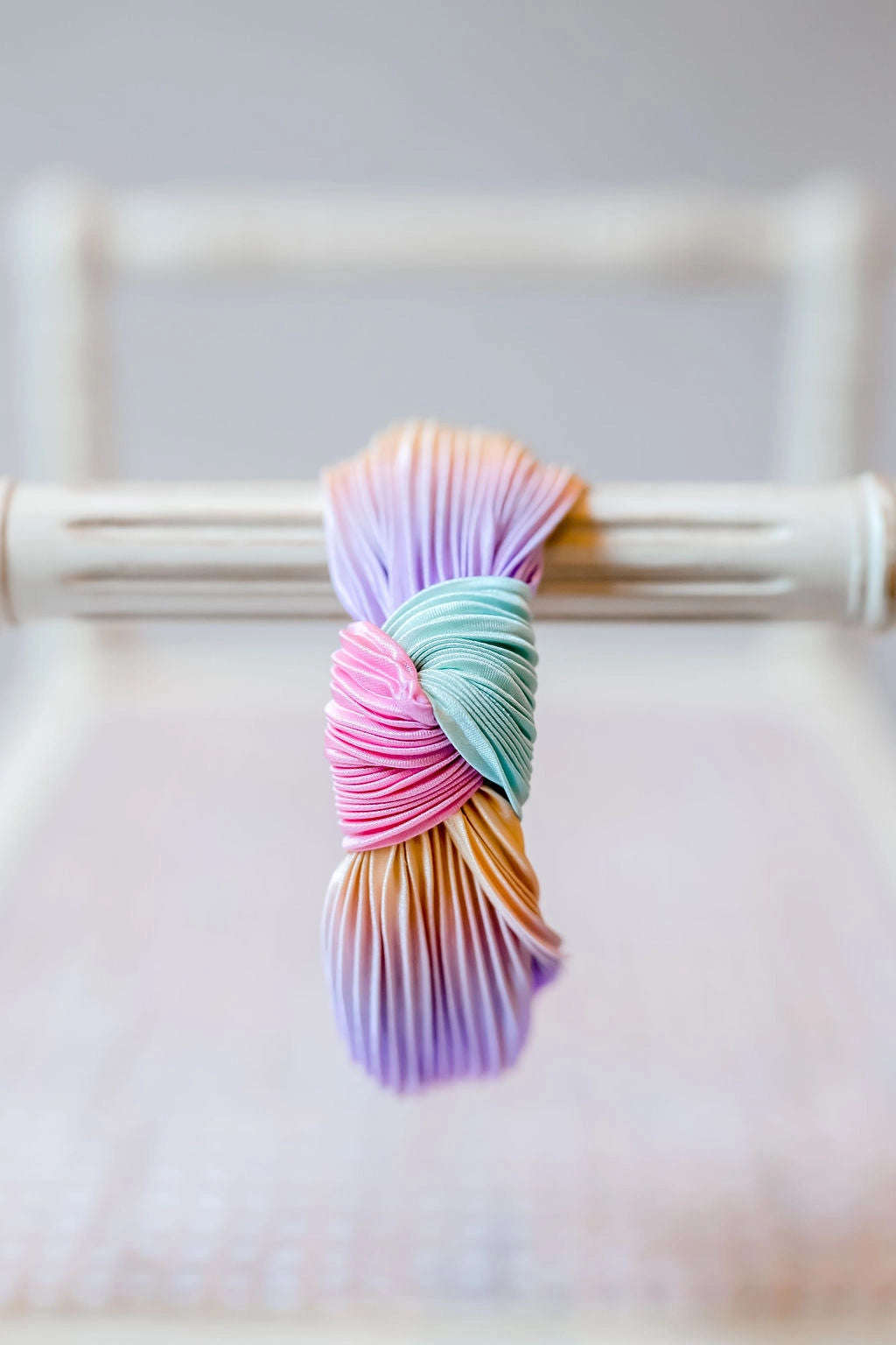 Cheeky Plum Pleated Ombre Knot Headband - Rainbow