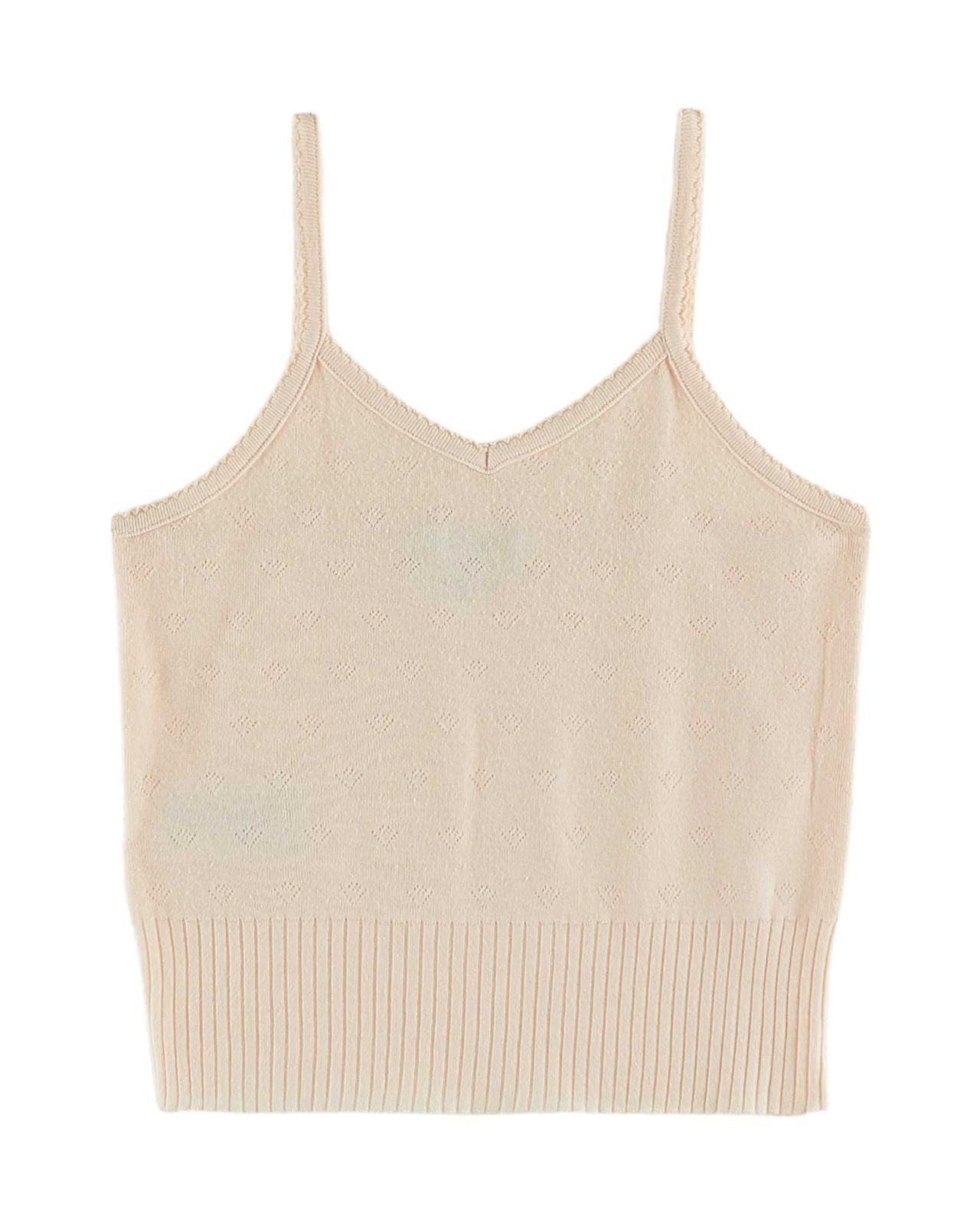 Emile et Ida Openwork Tank Top Creme