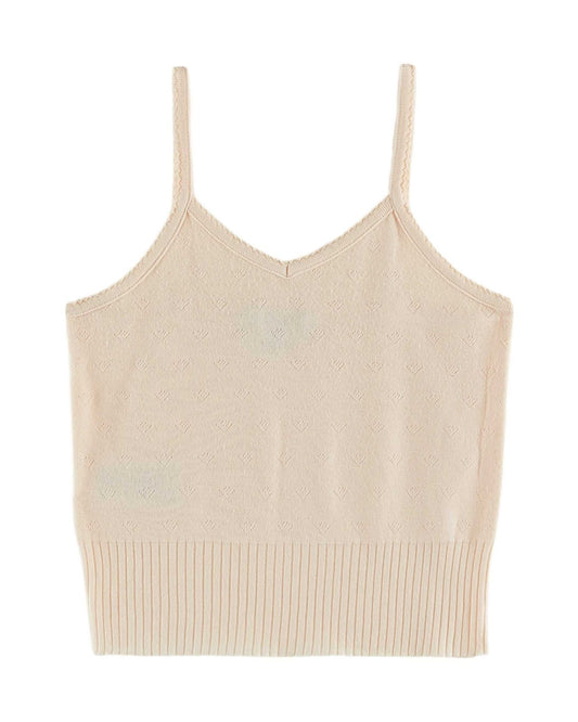 Emile et Ida Openwork Tank Top Creme