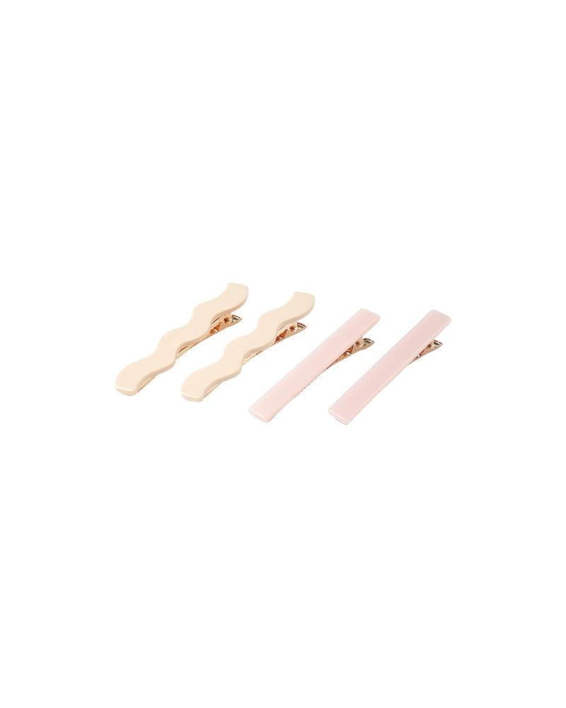 Rylee + Cru Wavy Clip Set Blush, Natural