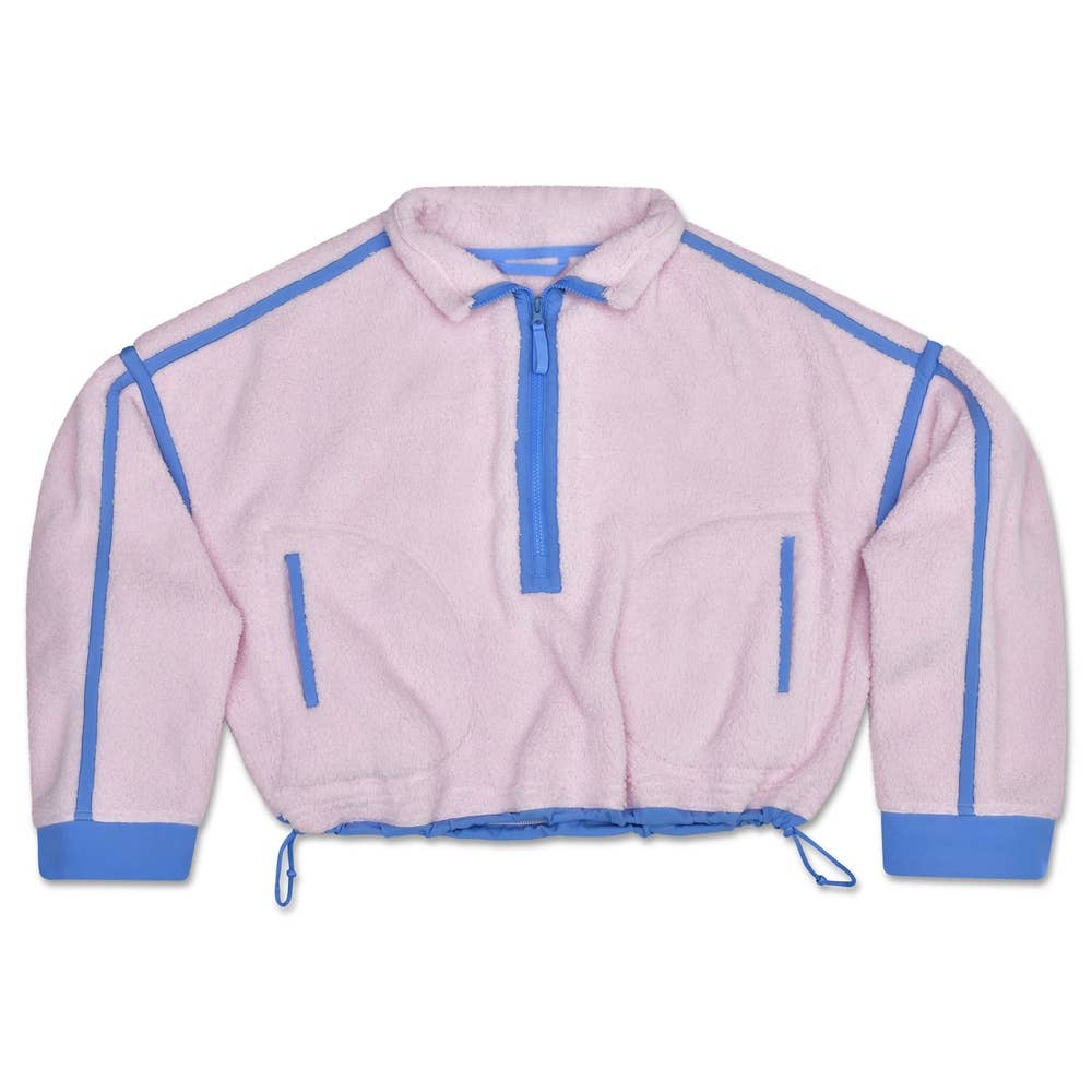 Iscream - 1/2 Zip Pink & Periwinkle Sherpa Pullover