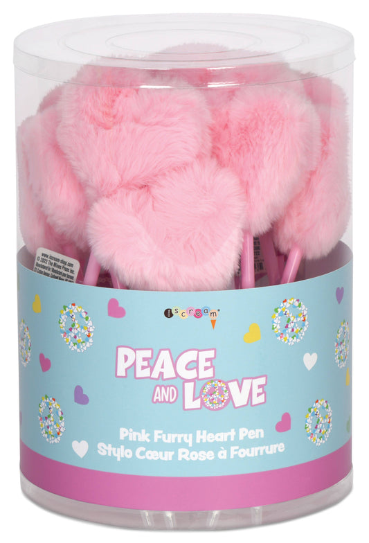 Iscream - PINK FURRY HEART PENS