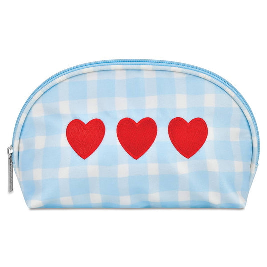 Iscream - Gingham Hearts Oval Cosmetic Bag