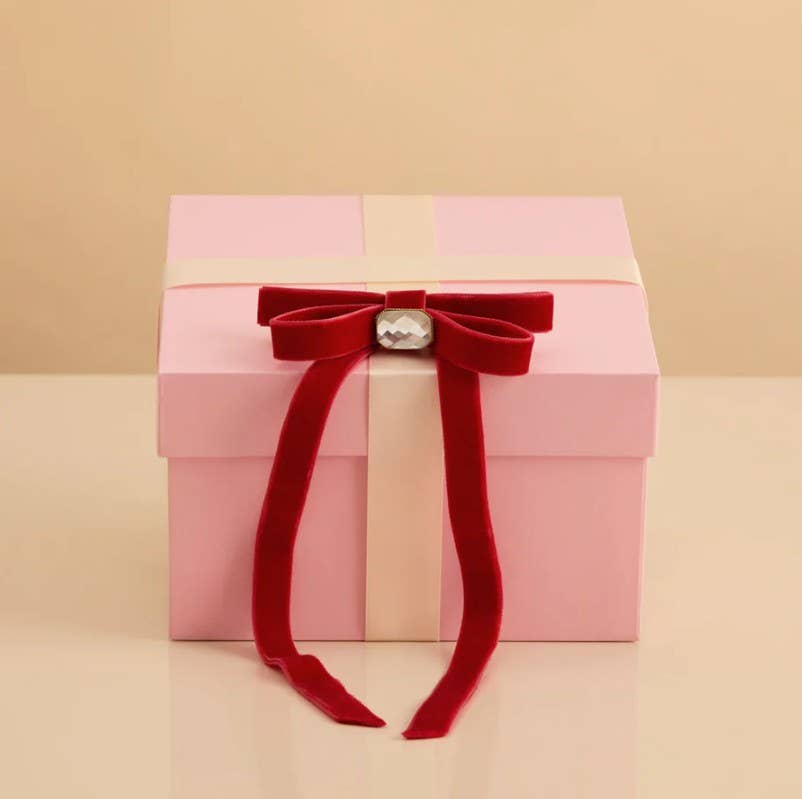 KITSCH - Velvet & Gemstone Bow Hair Clip