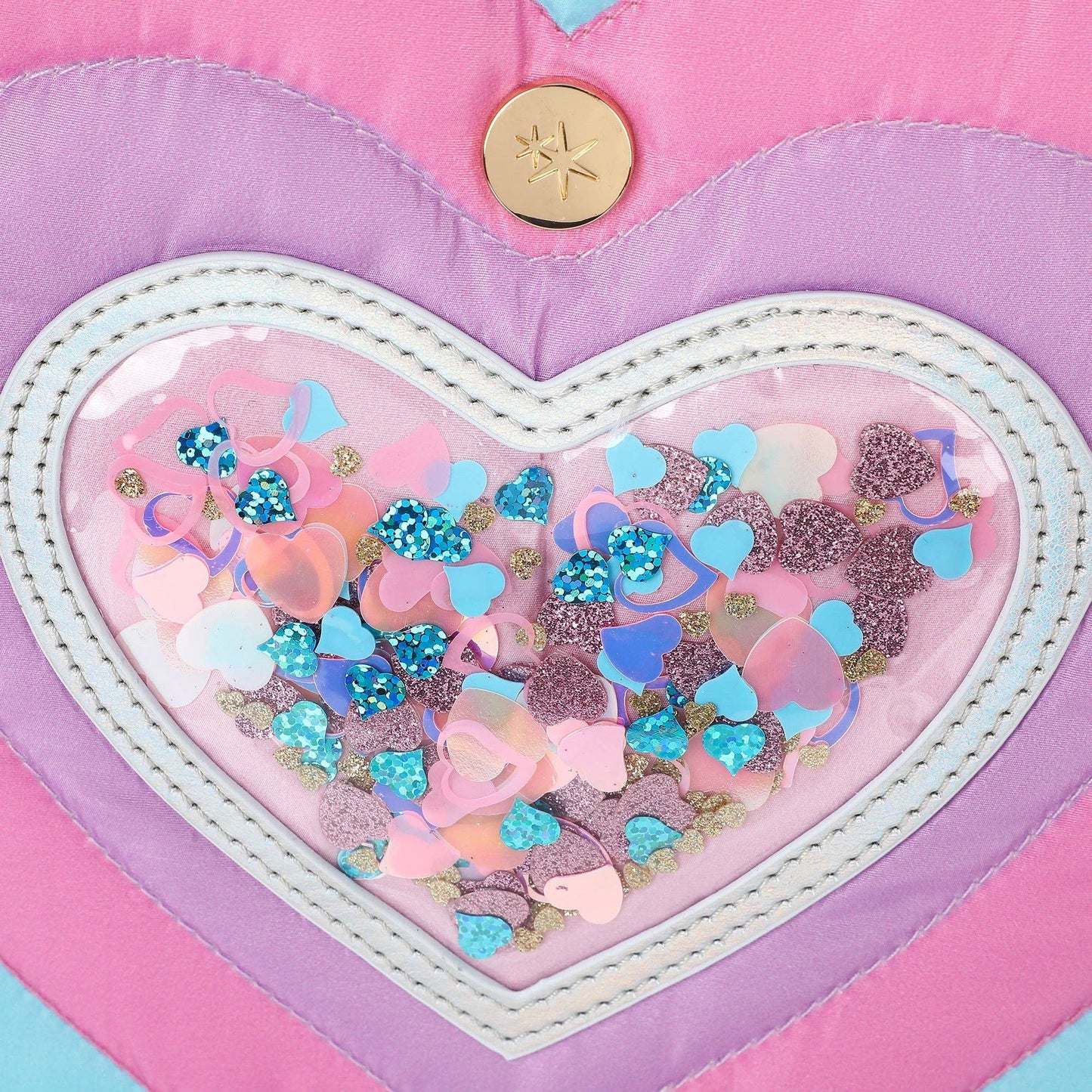 Packed Party - "Taylor" Quilted Confetti Hearts Backpack