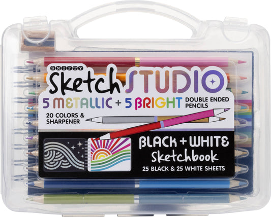 SNIFTY - SKETCH STUDIO BLACK & WHITE TRAVEL SET