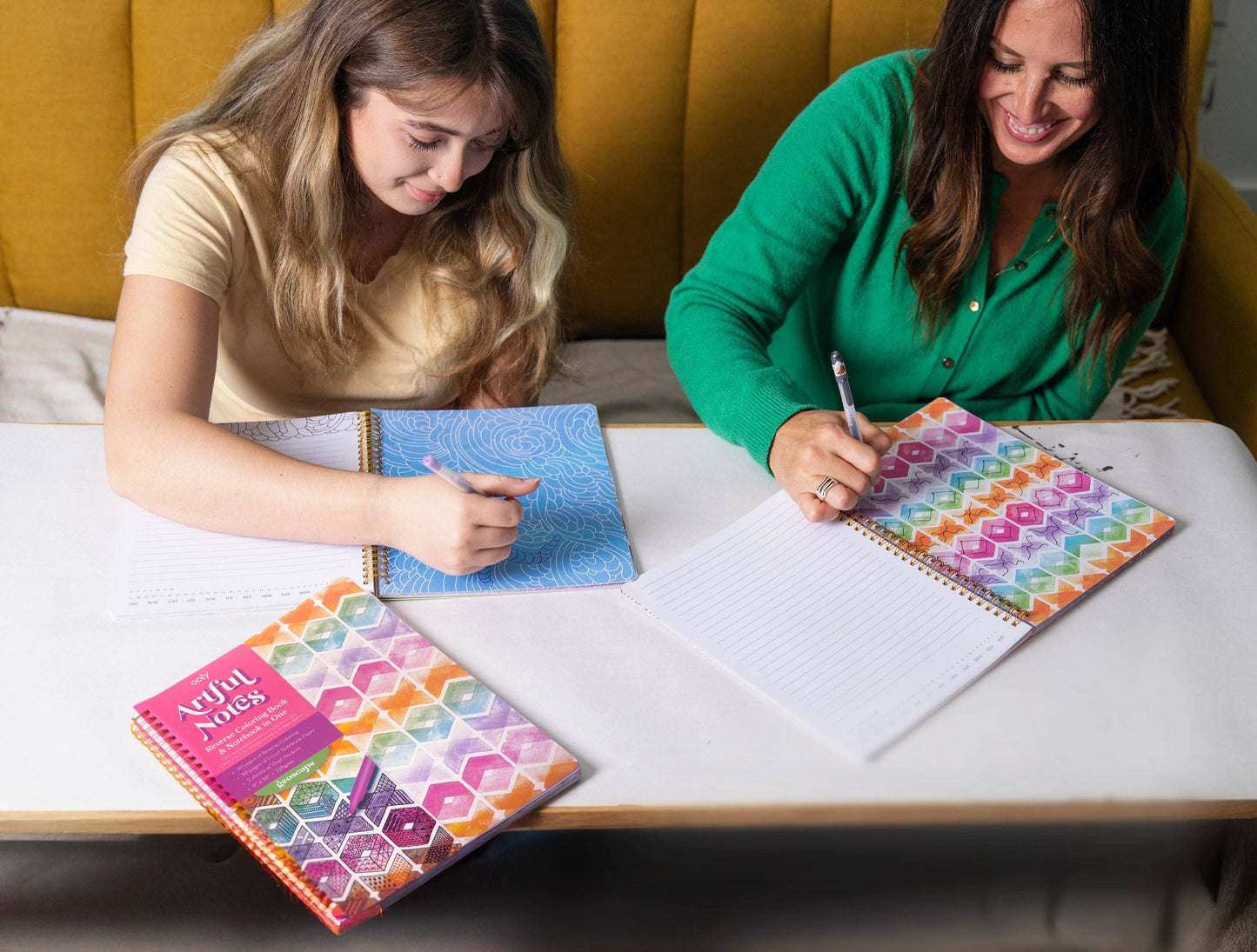 OOLY - Artful Notes Reverse Coloring Book and Notebook - Geoscape