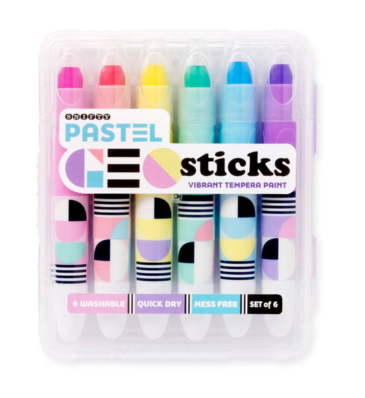 SNIFTY - GEO STICKS VIBRANT TEMPERA PAINT STICKS - PASTEL