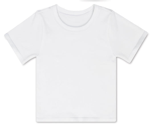 Iscream - WHITE RIBBED SHORT SLEEVE SHIRT (MEDIUM / LARGE (10-14))