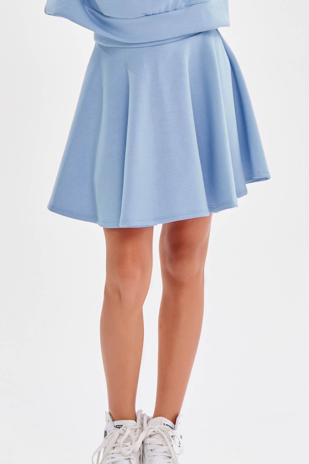 Good Girl - Inner Shorts Modal Knit Skirt: Grey Blue