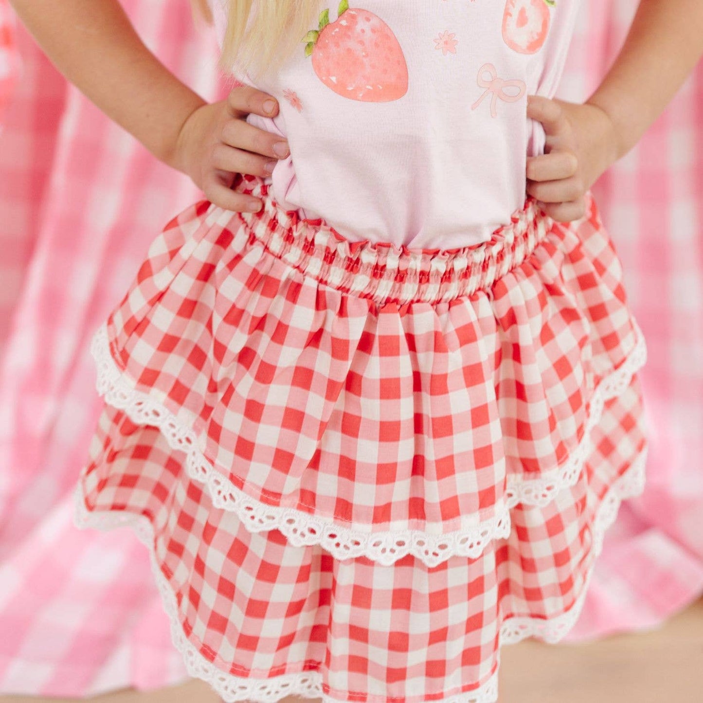 Sweet Wink - Red Gingham Skort