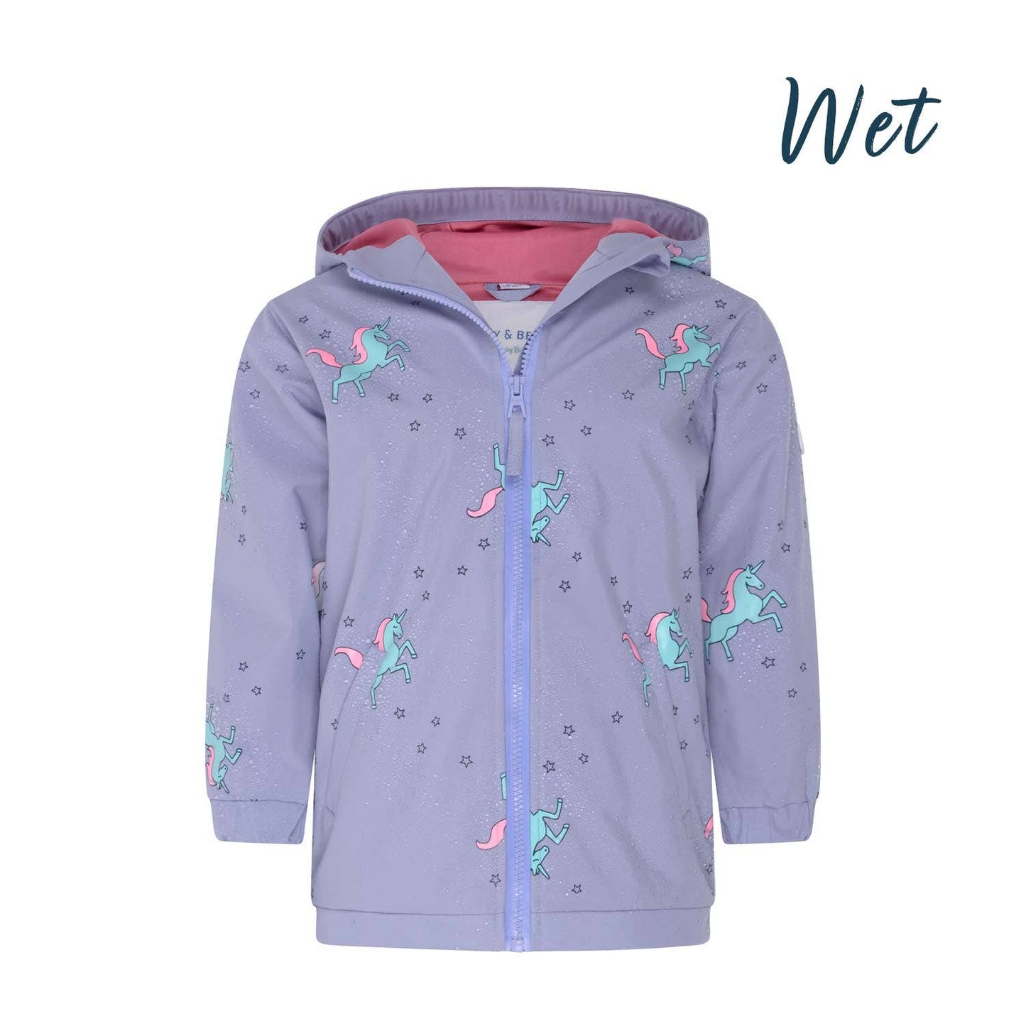 Holly and Beau - Unicorn color changing rain jacket