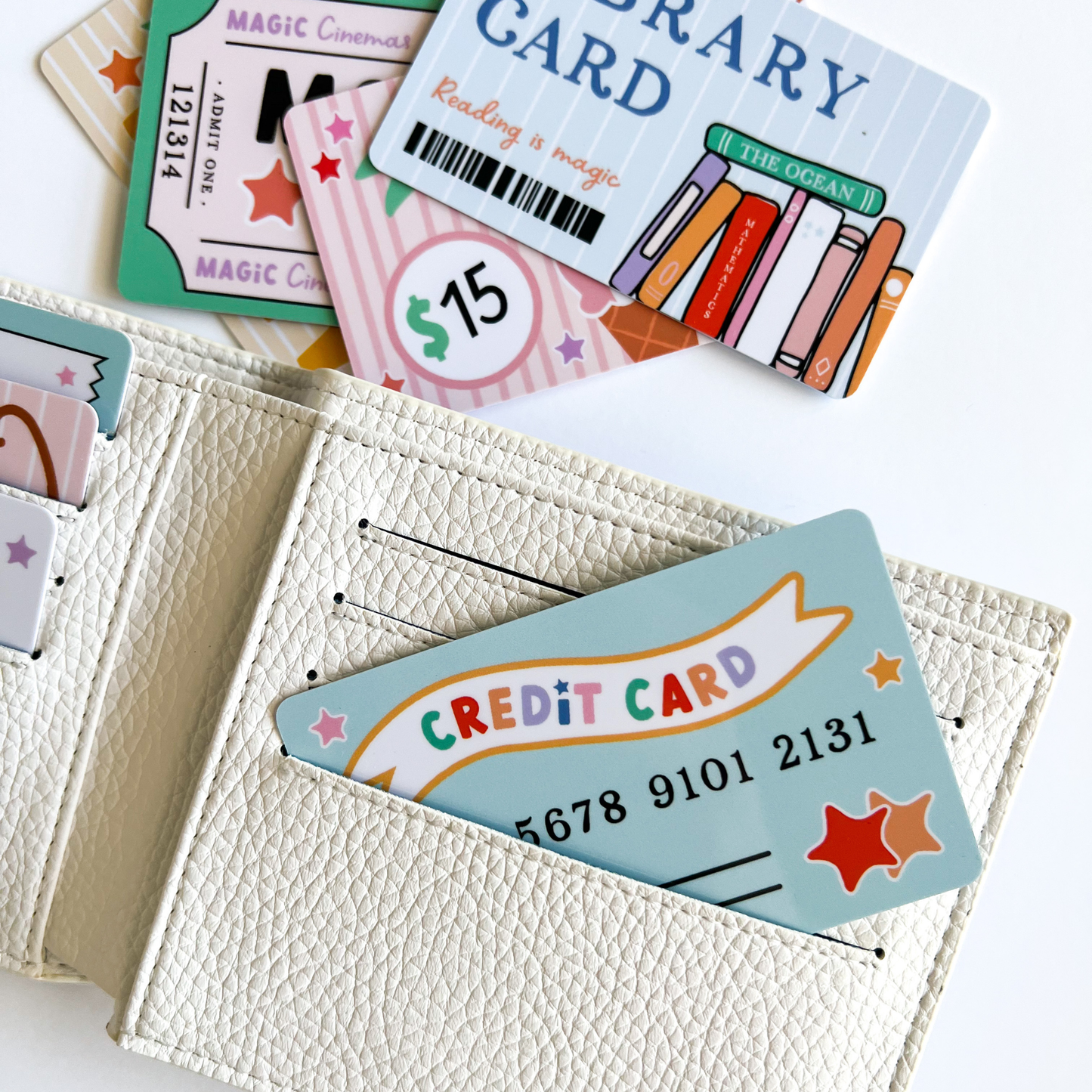 MagicPlaybook - Pretend Play Wallet + Credit Card Set