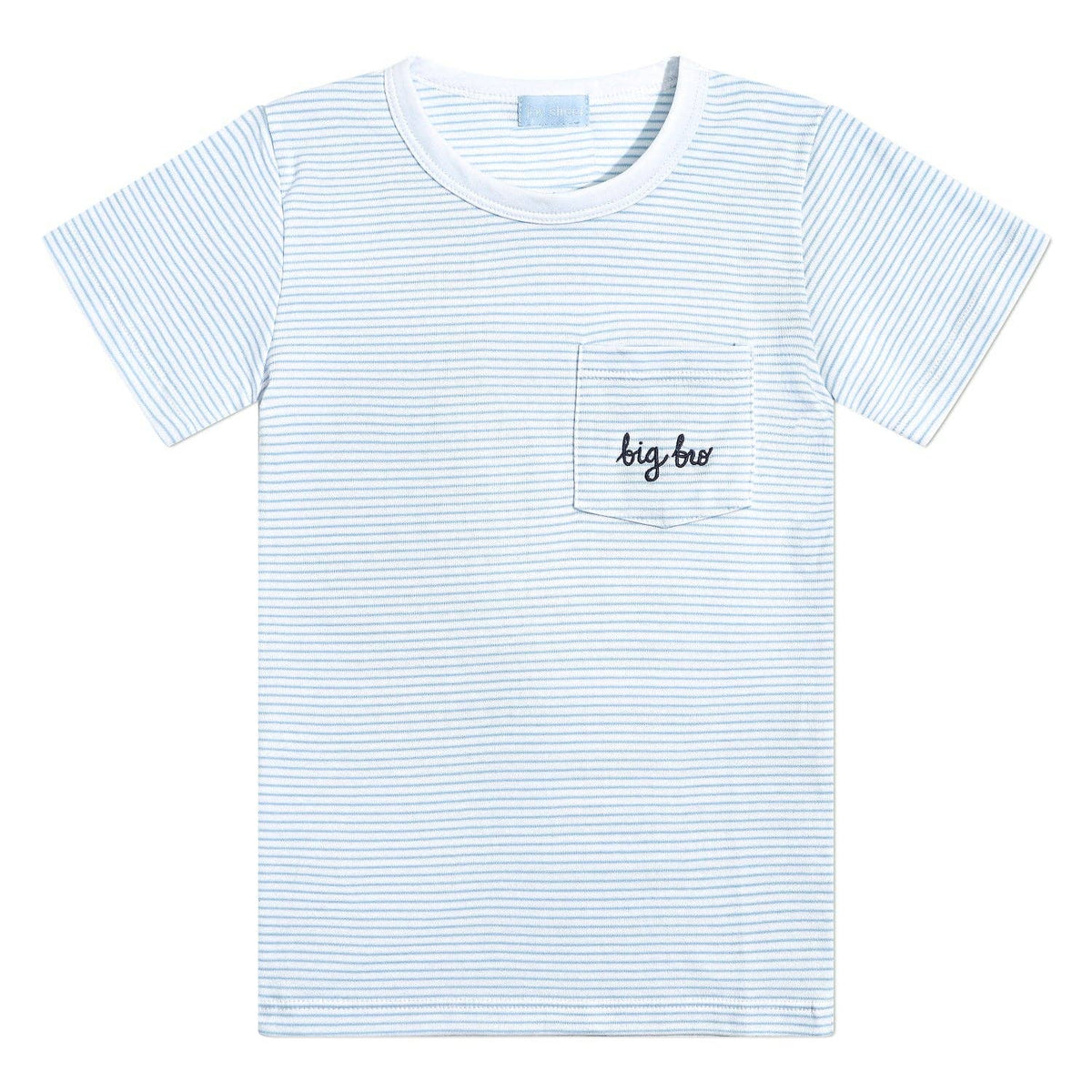 Joy Street - "Big Bro" Short Sleeve Tee in Light Blue Stripe: Light Blue Stripe