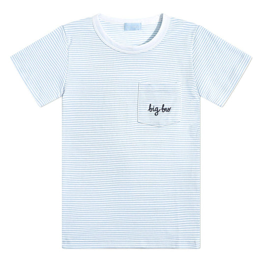 Joy Street - "Big Bro" Short Sleeve Tee in Light Blue Stripe: Light Blue Stripe