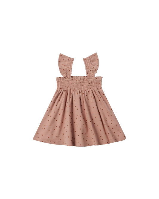 Quincy Mae Smocked Jersey Dress in Polka Dot
