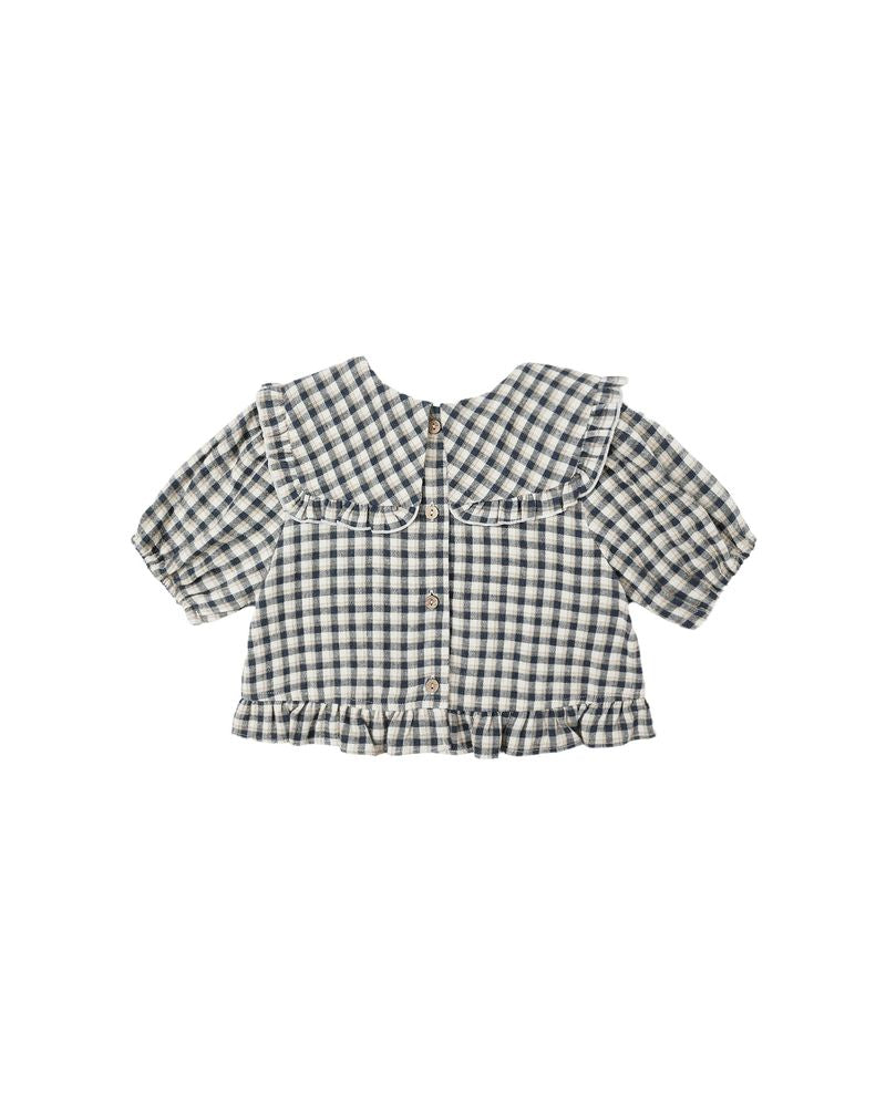Rylee + Cru Prairie Blouse Navy Check