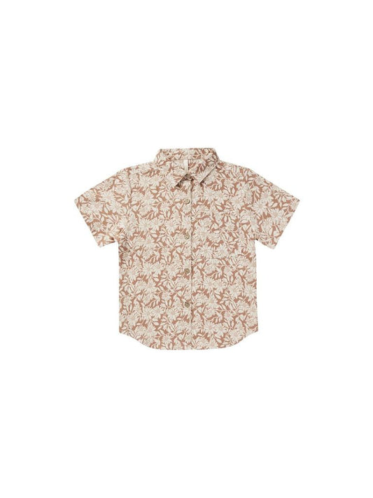 Rylee + Cru Collared Short Sleeve Shirt in Plumeria