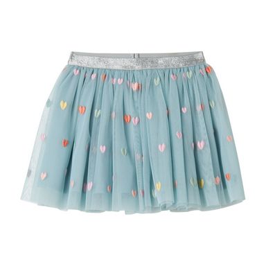 Stella McCartney Girl Embro Hearts Tulle Skirt Sage