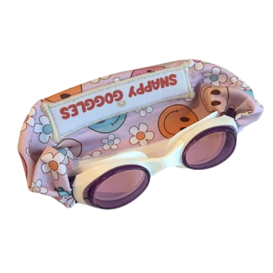 Snappy Goggles - Kids Swim Goggles – Floatable Fabric Strap (Ages 3+): Daisy Smiles