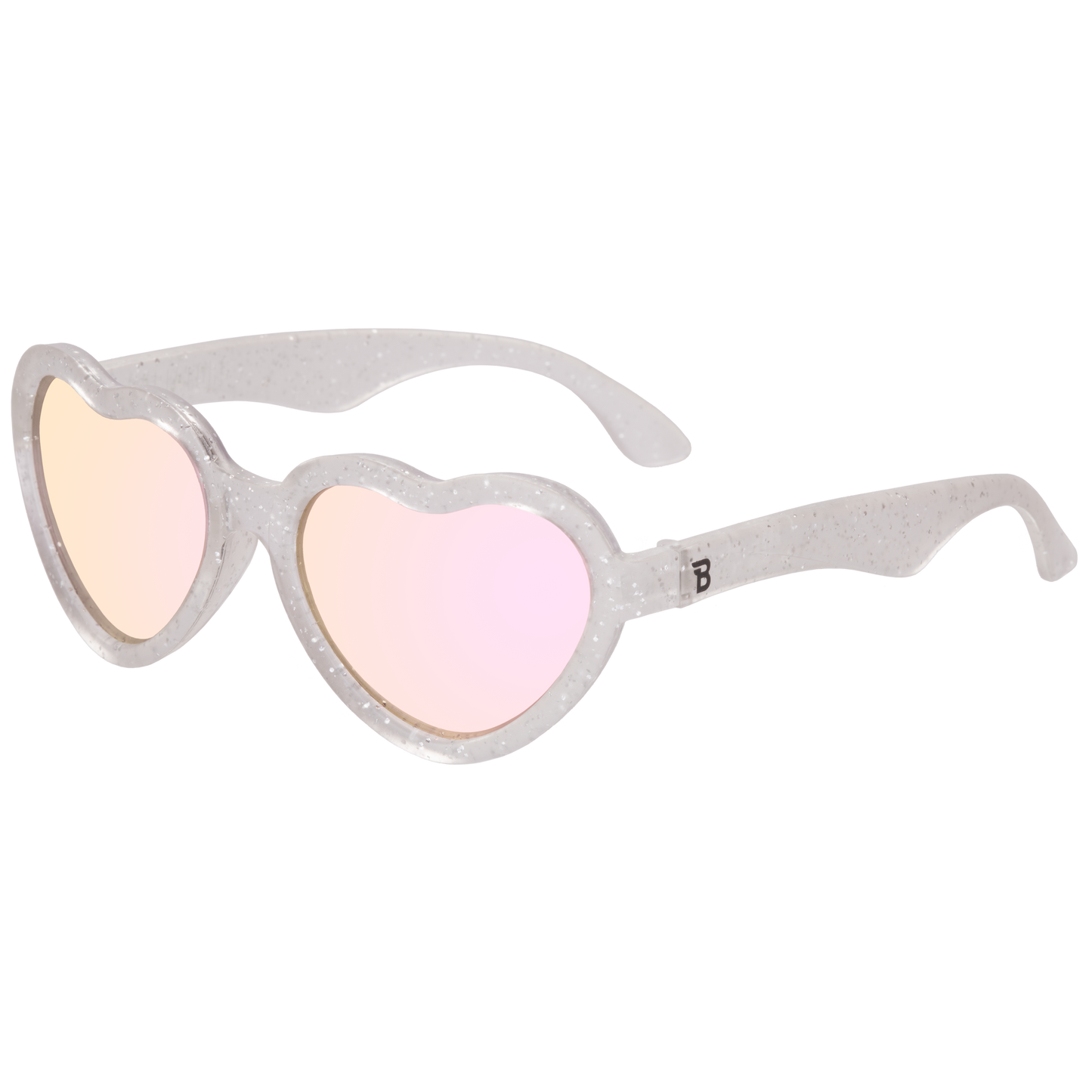 Babiators - Silver Shimmer Hearts with Pink Mirrored Lens: Ages 0-2