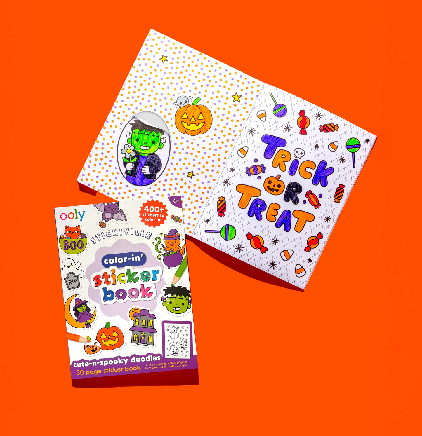 OOLY - Stickiville Color-in' Sticker Book - Jolly Cheer Doodles