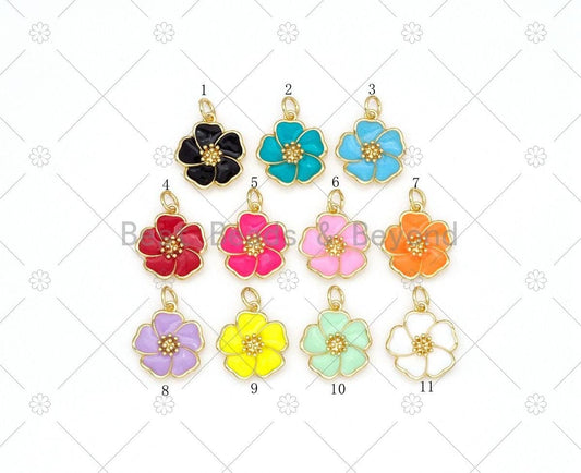 BestBeads&Beyond - Colorful Enamel Flower Charm