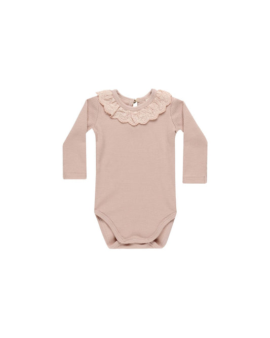 Quincy Mae Ruffle Collar Bodysuit Blush