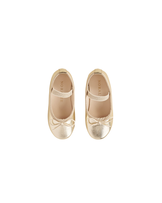 Noralee Ballet Flats Metallic Ecru