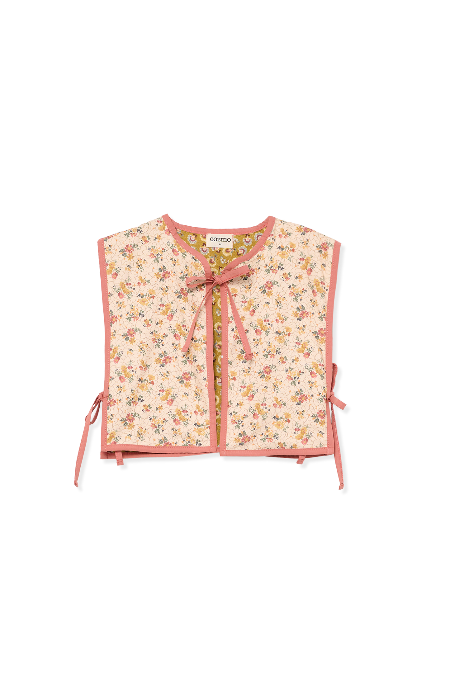 My Little Cozmo Organic Floral Reversible Vest Multicolor