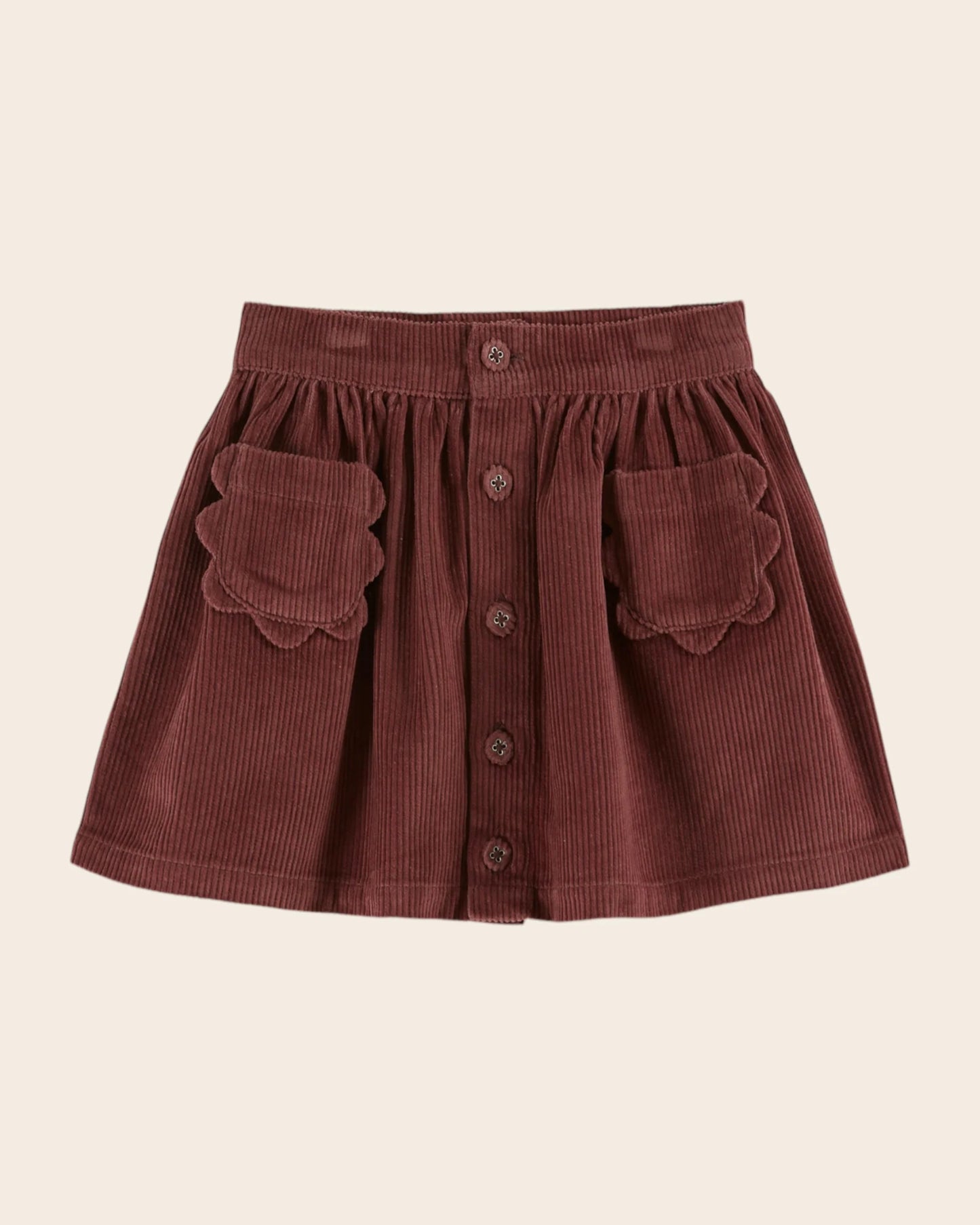 Emile Et Ida Velvet Skirt - Purple Flower Pockets