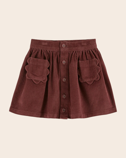 Emile Et Ida Velvet Skirt - Purple Flower Pockets