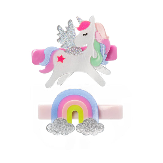 Lilies & Roses Unicorn Pastel Rainbow Clips